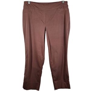 M Dalia Women's Skinny Dress Pants in Warm Mauve Brown Size 16W Stretch Pull On